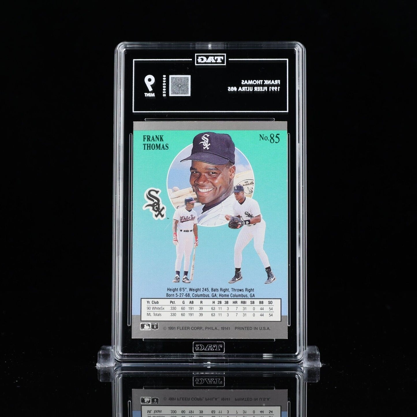 1991 Fleer Frank Thomas #85 Rookie RC HOF MVP TAG 9 MINT rare pop 1 S2602466