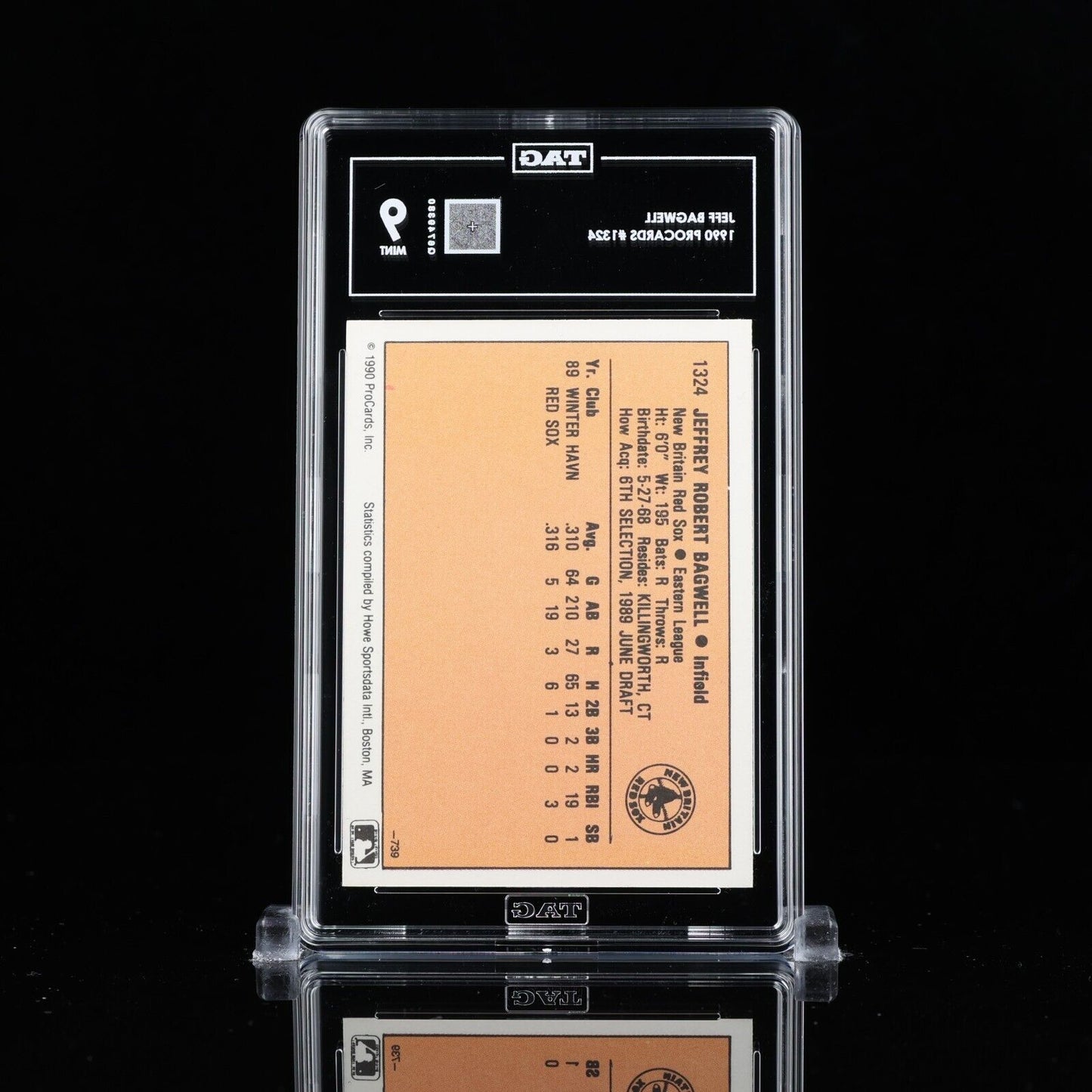 Jeff Bagwell 1990 Pro Cards #1324 Rookie RC HOF TAG 9 MINT rare pop 1