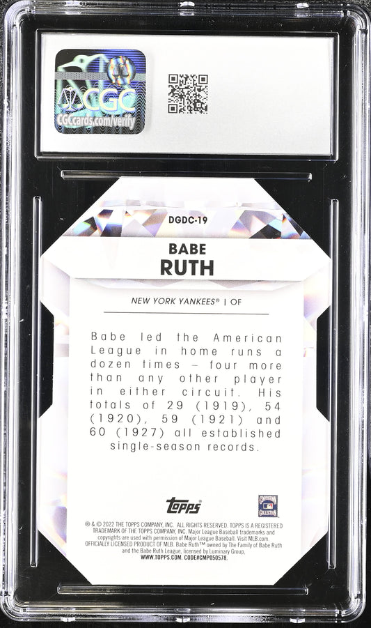 2022 Topps #DGDC-19 Babe Ruth Diamond Greats Die Cuts CGC 8