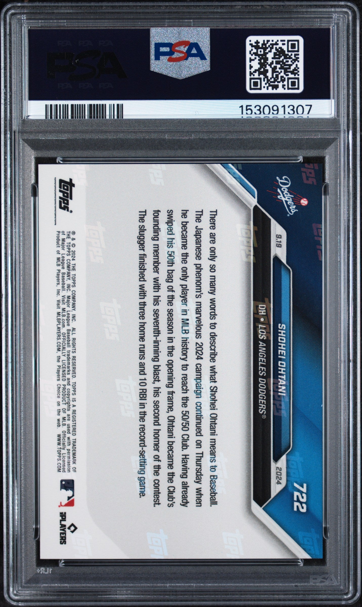 2024 Topps Now #722 Shohei Ohtani PSA 10