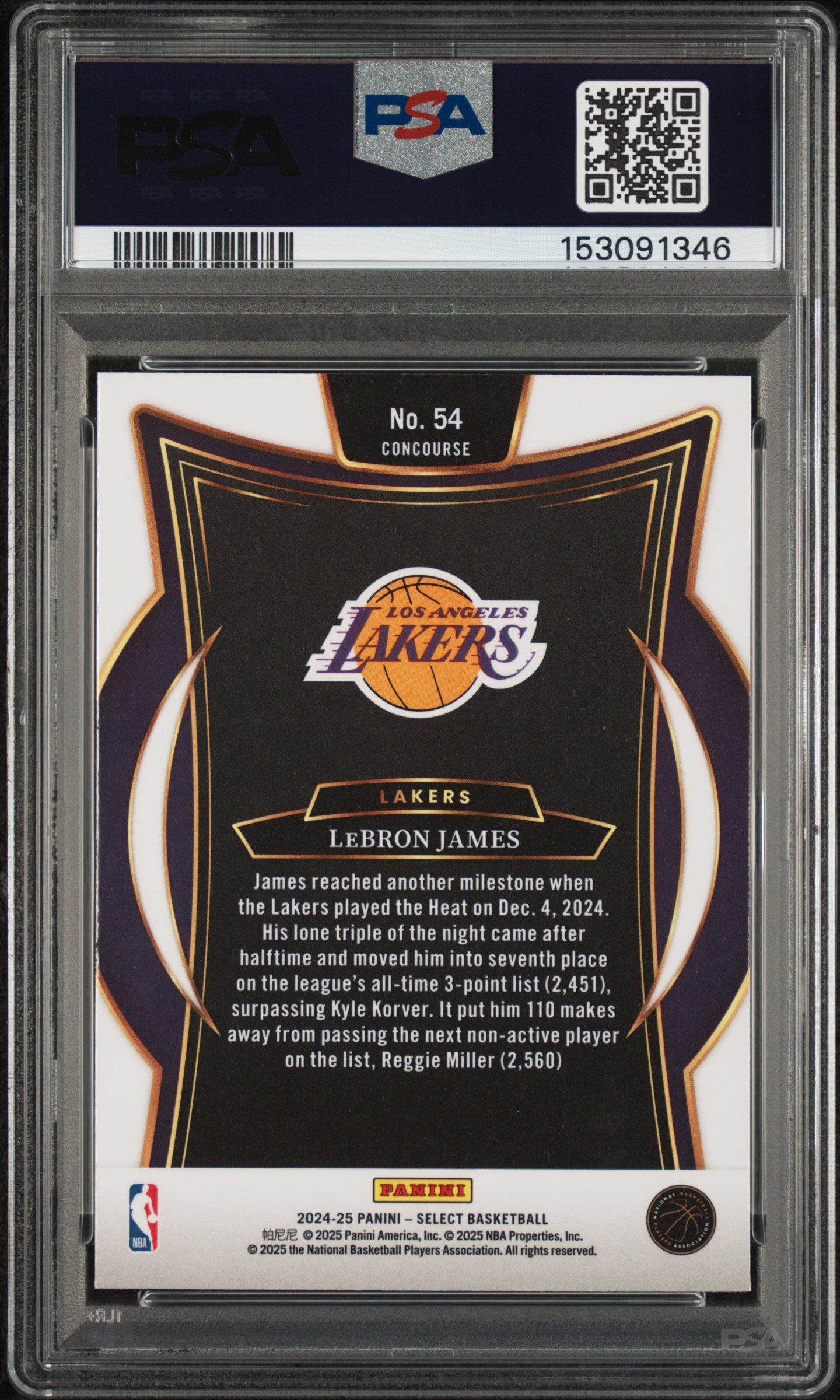2024-25 Panini Select #54 LeBron James Blue (Retail) PSA 9