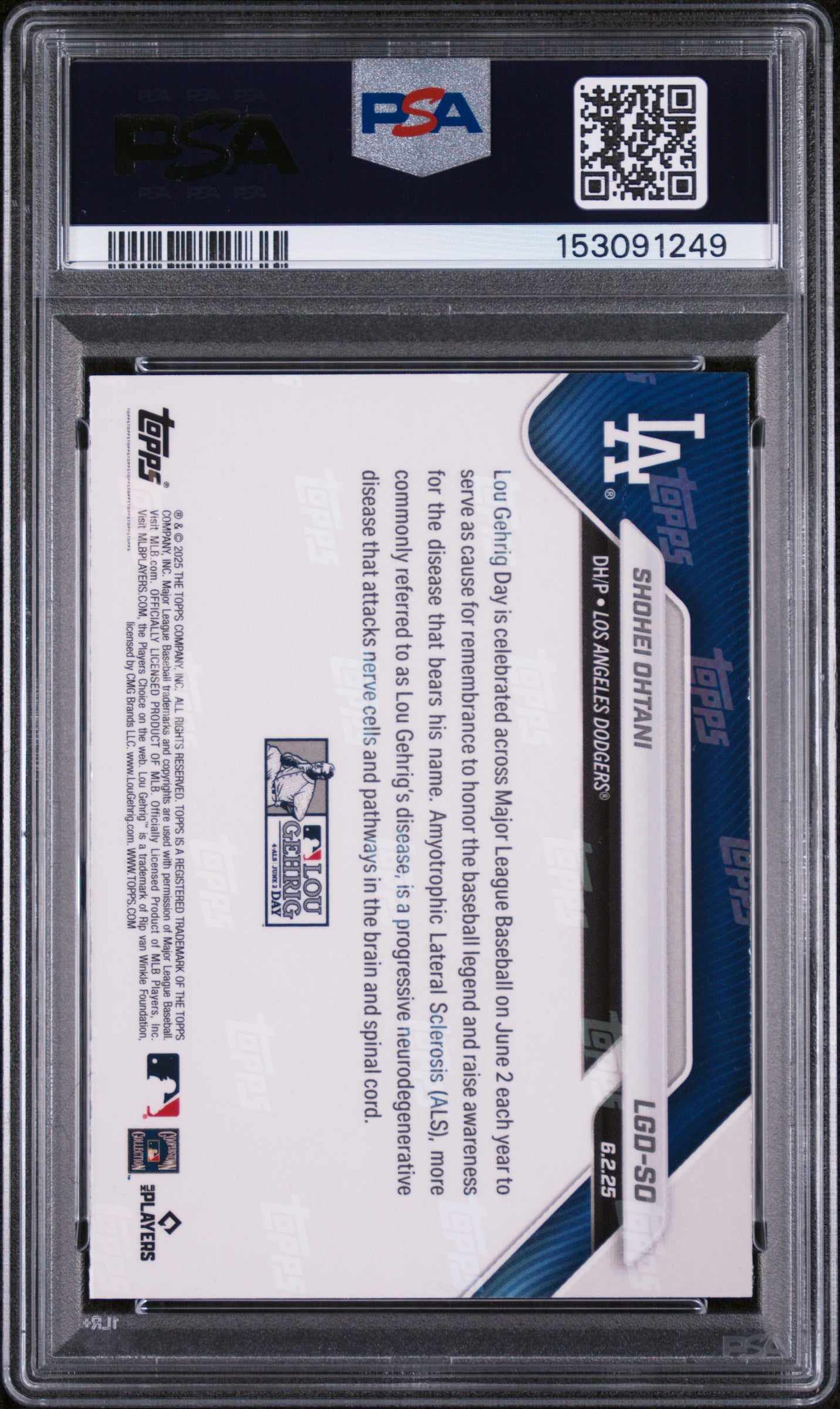 2025 Topps Now Lou Gehrig Day #LGD-SO Shohei Ohtani PSA 10 GEM MINT
