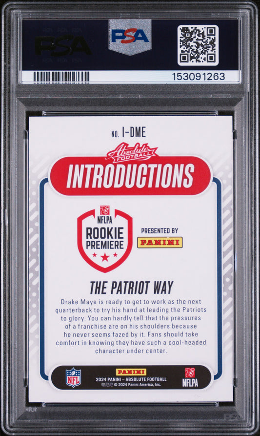 2024 Panini Absolute #I-DME Drake Maye Introductions PSA 10