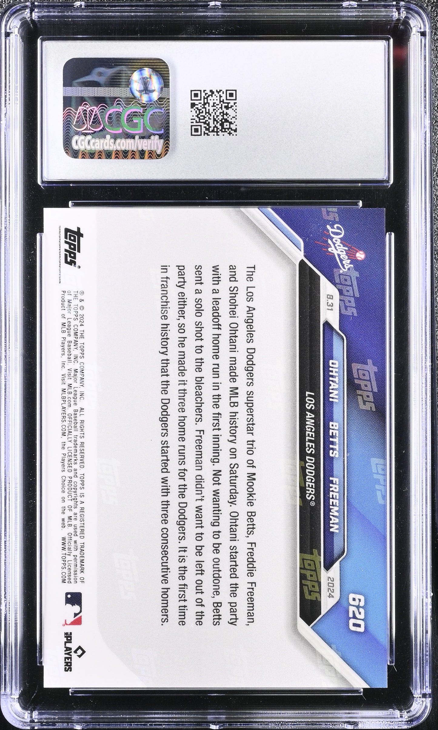 Ohtani/Betts/Freeman 2024 Topps Now #620 CGC 10