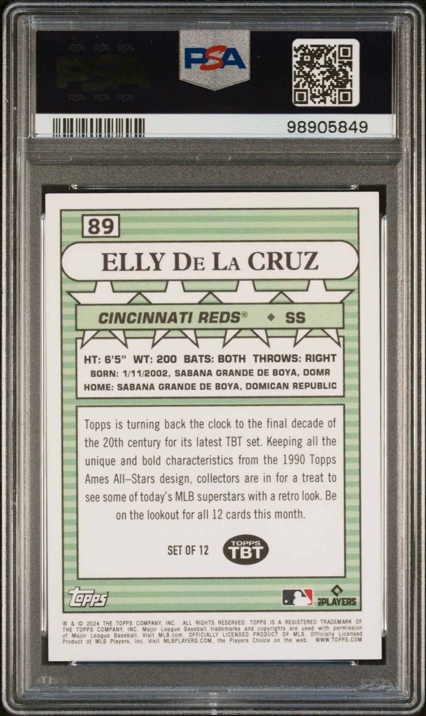 Elly De La Cruz 2024 Topps Throwback Thursday #89 Rookie PSA 10