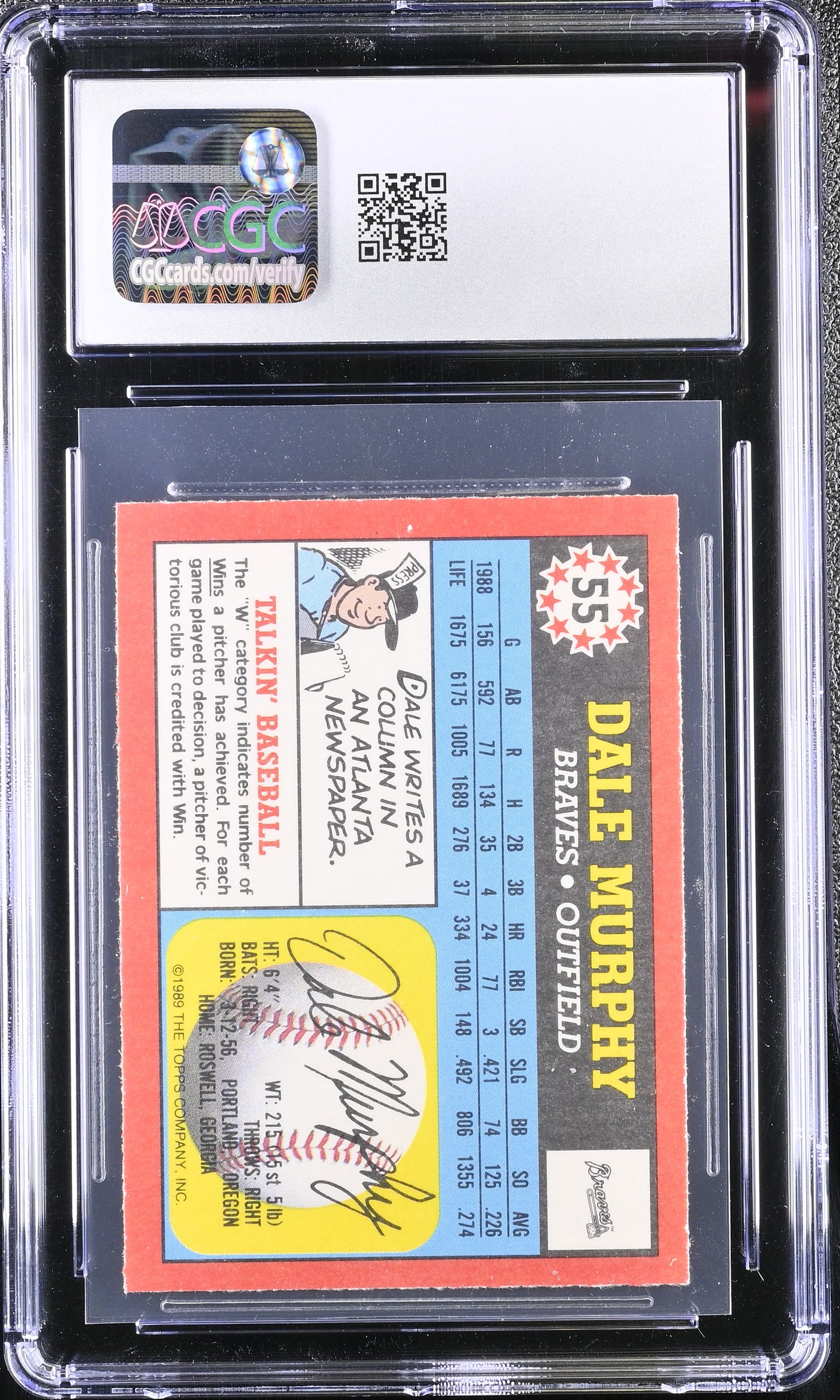 Dale Murphy 1989 Topps UK Minis #55 CGC 8.5