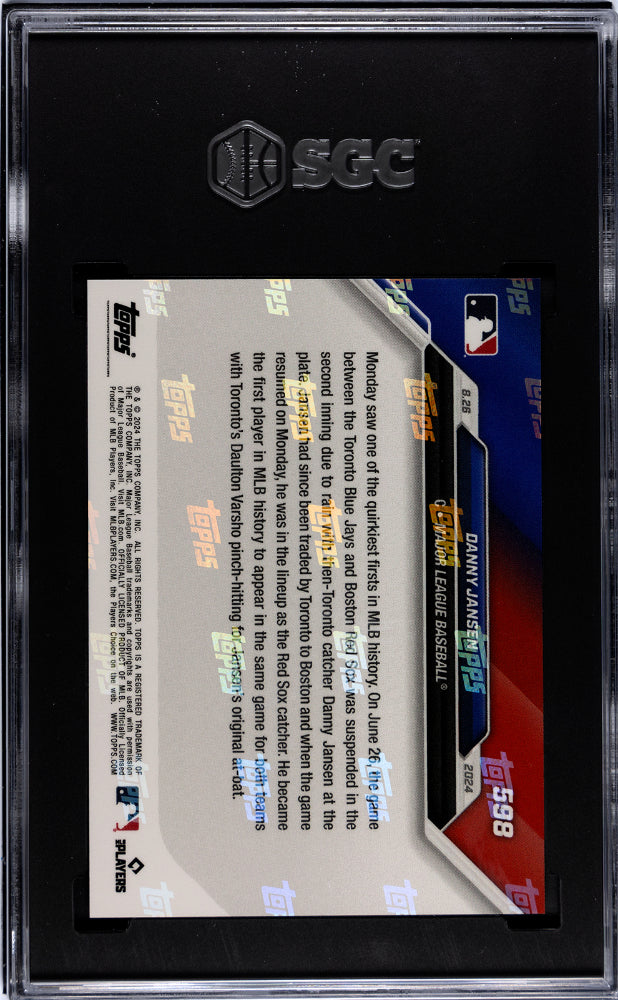 Danny Jansen 2024 Topps Now #598 SGC 10