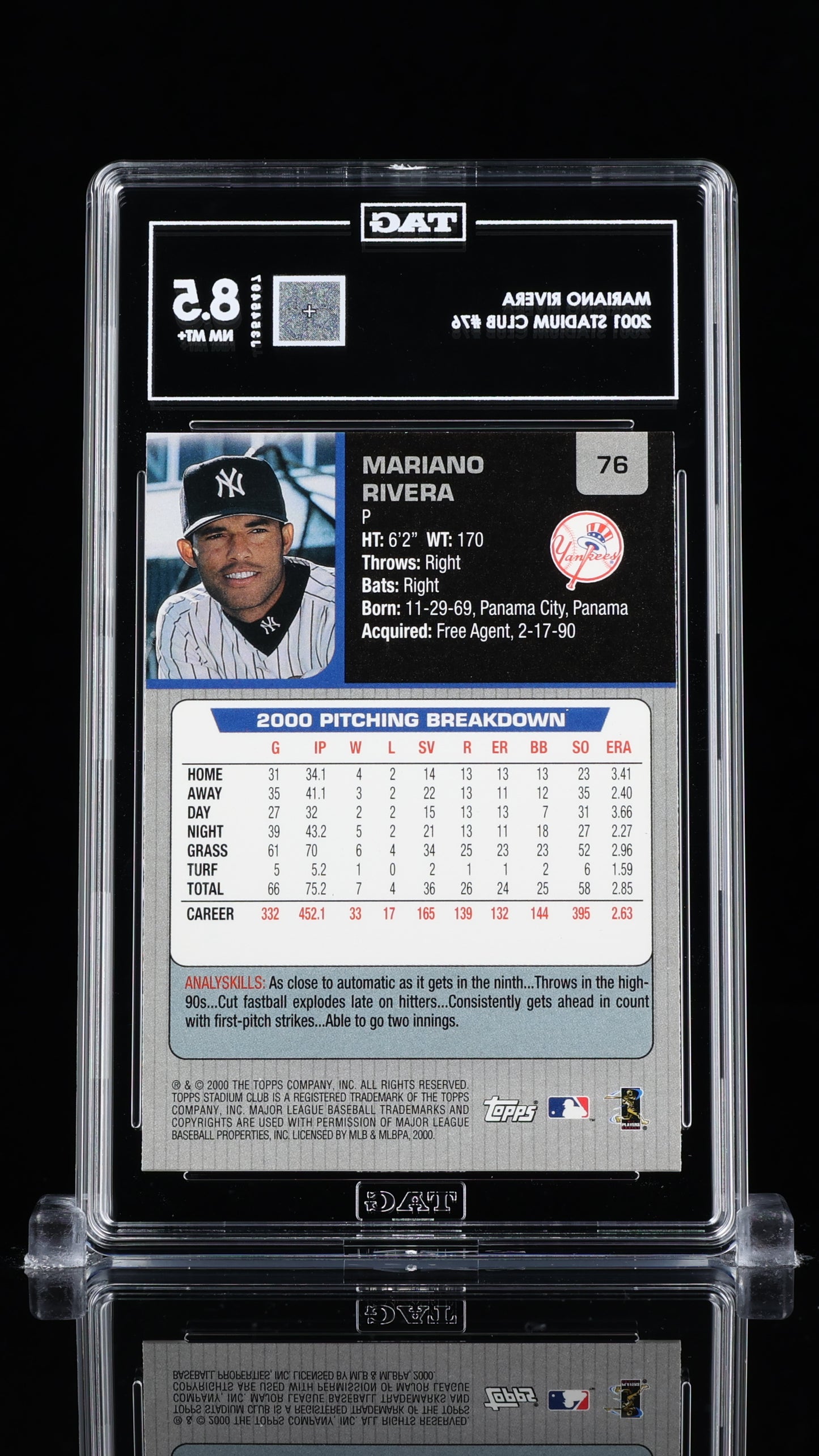 Mariano Rivera Topps Stadium Club #76 TAG 8.5