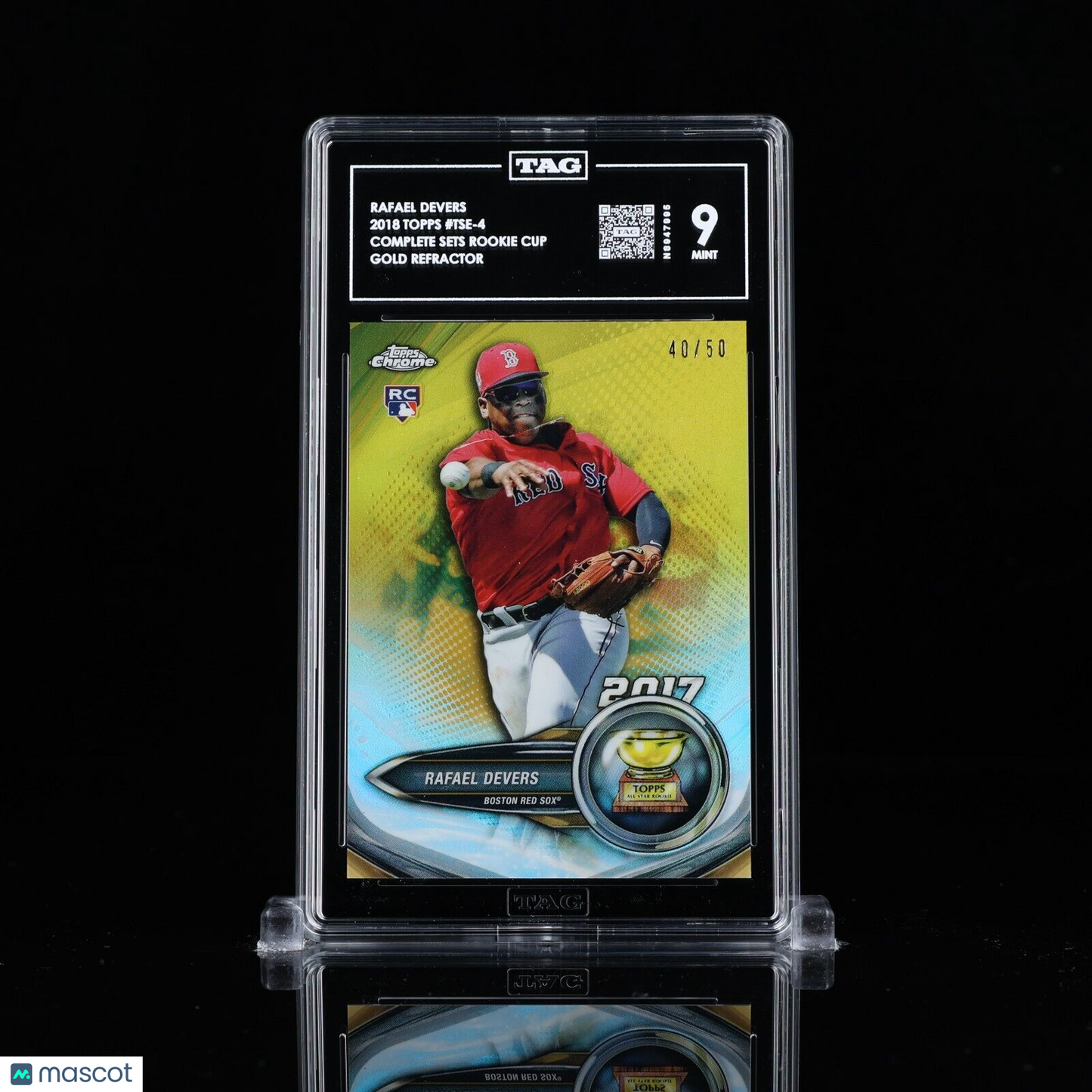 Rafael Devers 2018 Topps Chrome #TSE-4 Rookie Cup Gold Refractor /50 TAG 9 MINT