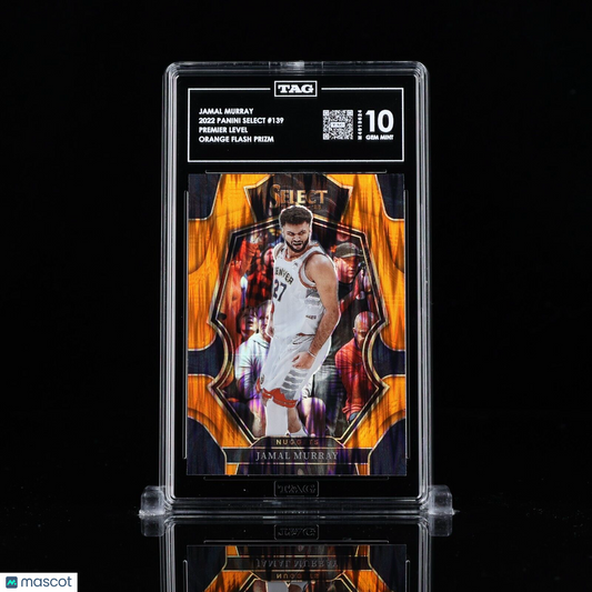 Jamal Murray 2022 Panini Select #139 Premier Orange Flash Prizm TAG 10 /15