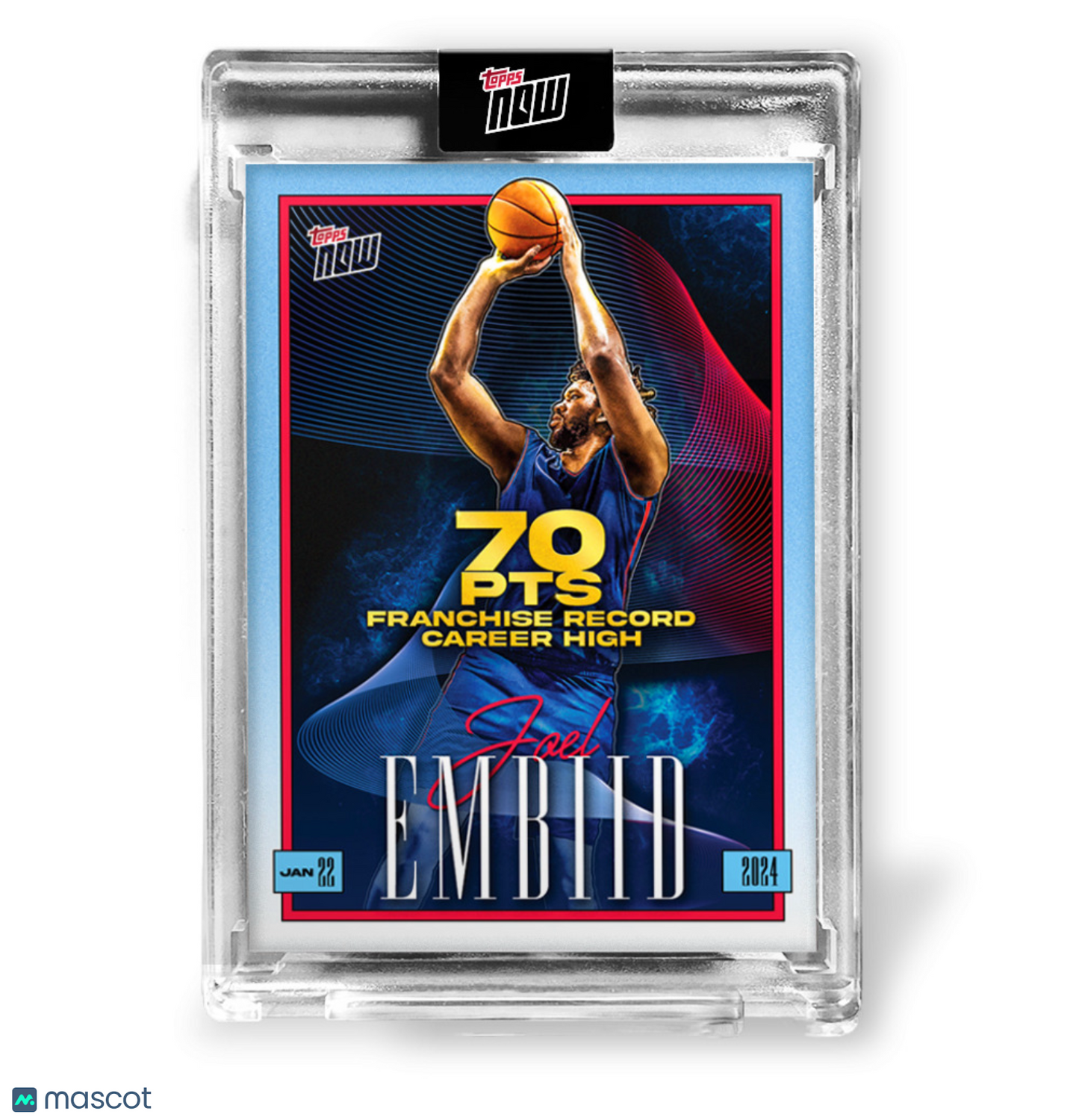 2024 TOPPS NOW - Joel Embiid MVP - 70 point game - JE1 Jan 22 2024 event