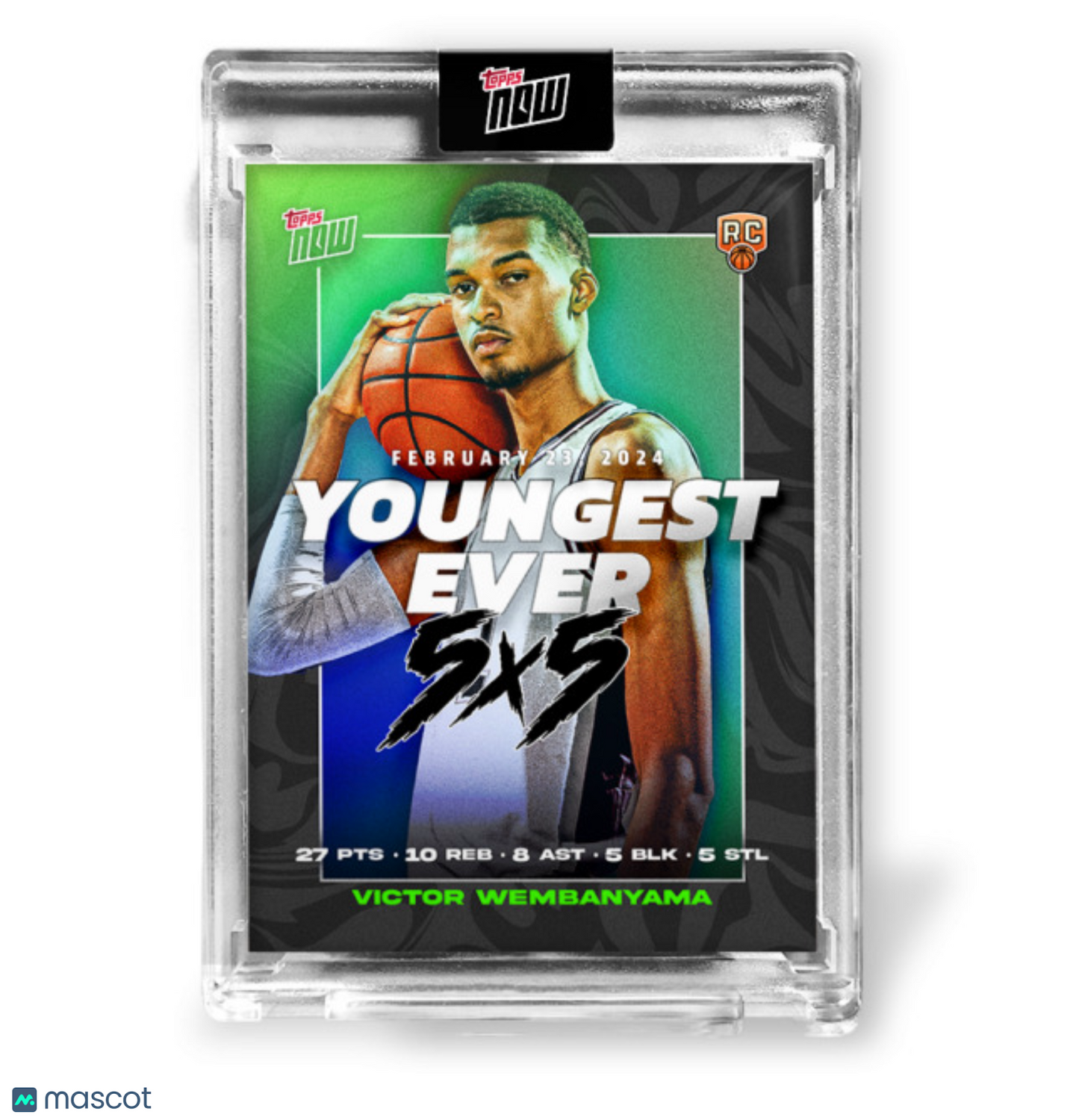 2023-24 Topps Now Victor Wembanyama RC Youngest 5x5 #VW-2 FACTORY SEALED