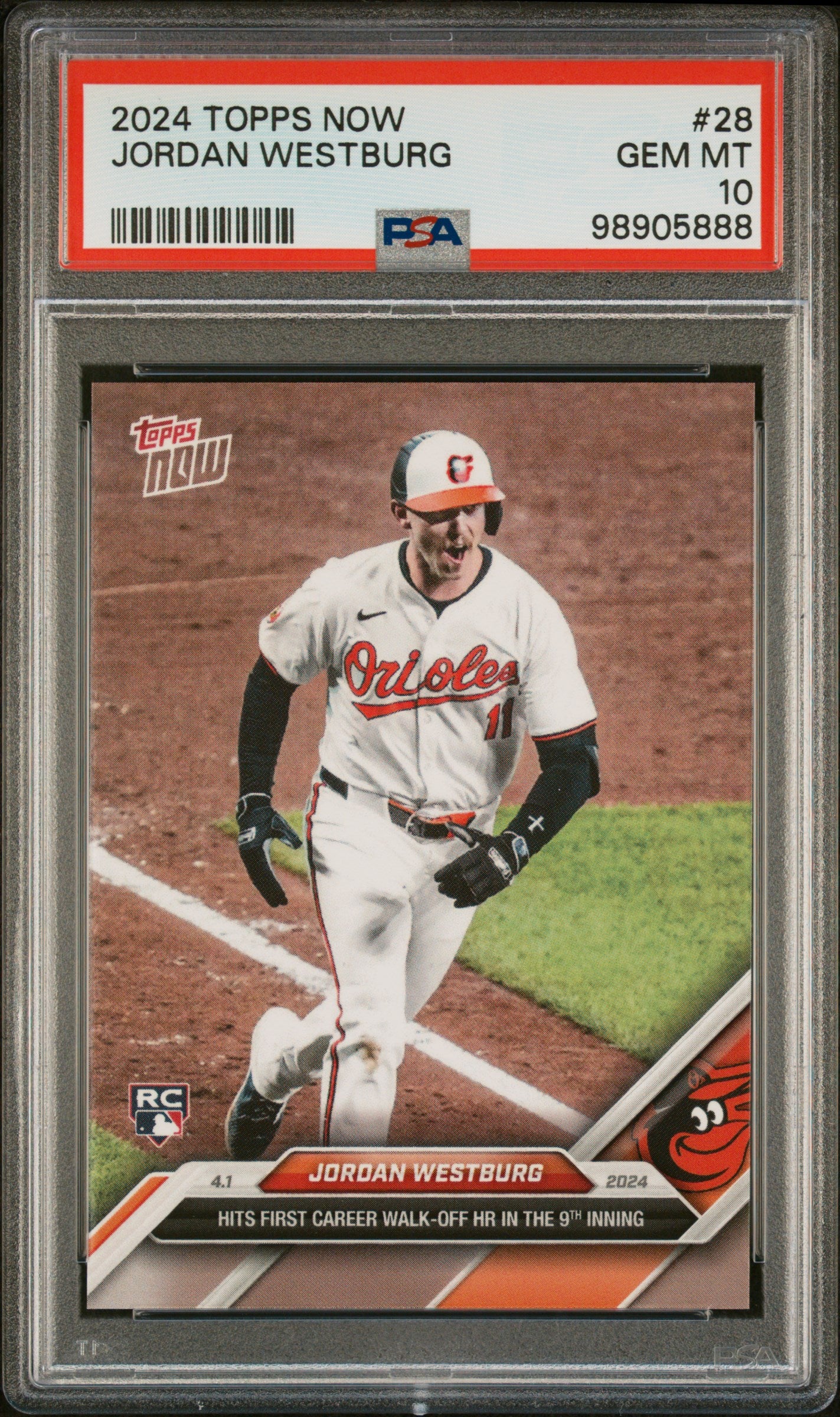 2024 Topps Now #28 Jordan Westburg PSA 10