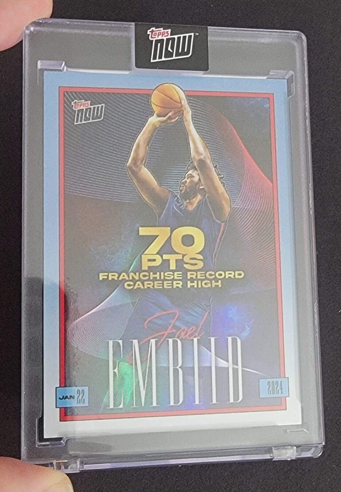 2024 TOPPS NOW - Joel Embiid MVP - 70 point game - JE1 Jan 22 2024 event