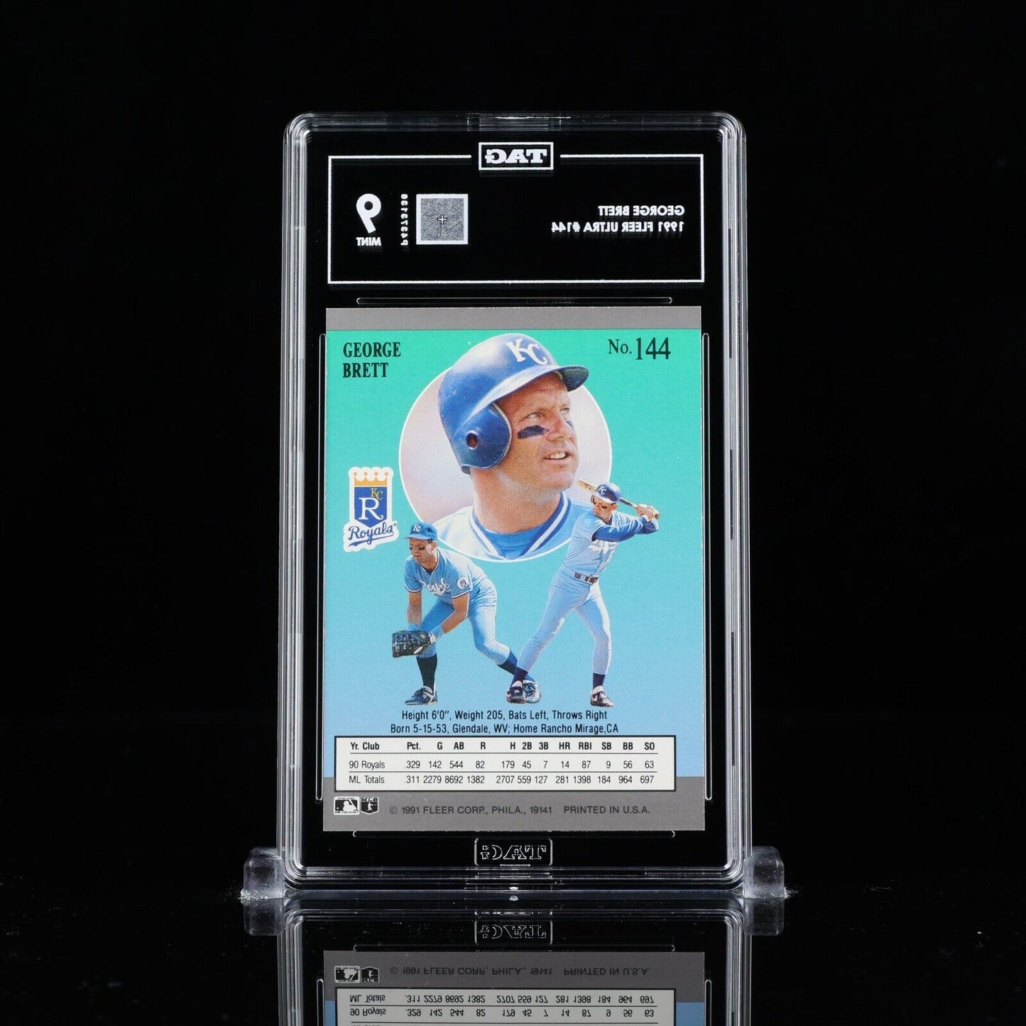 George Brett 1991 Fleer Ultra #144 HOF TAG 9 MINT P4373136