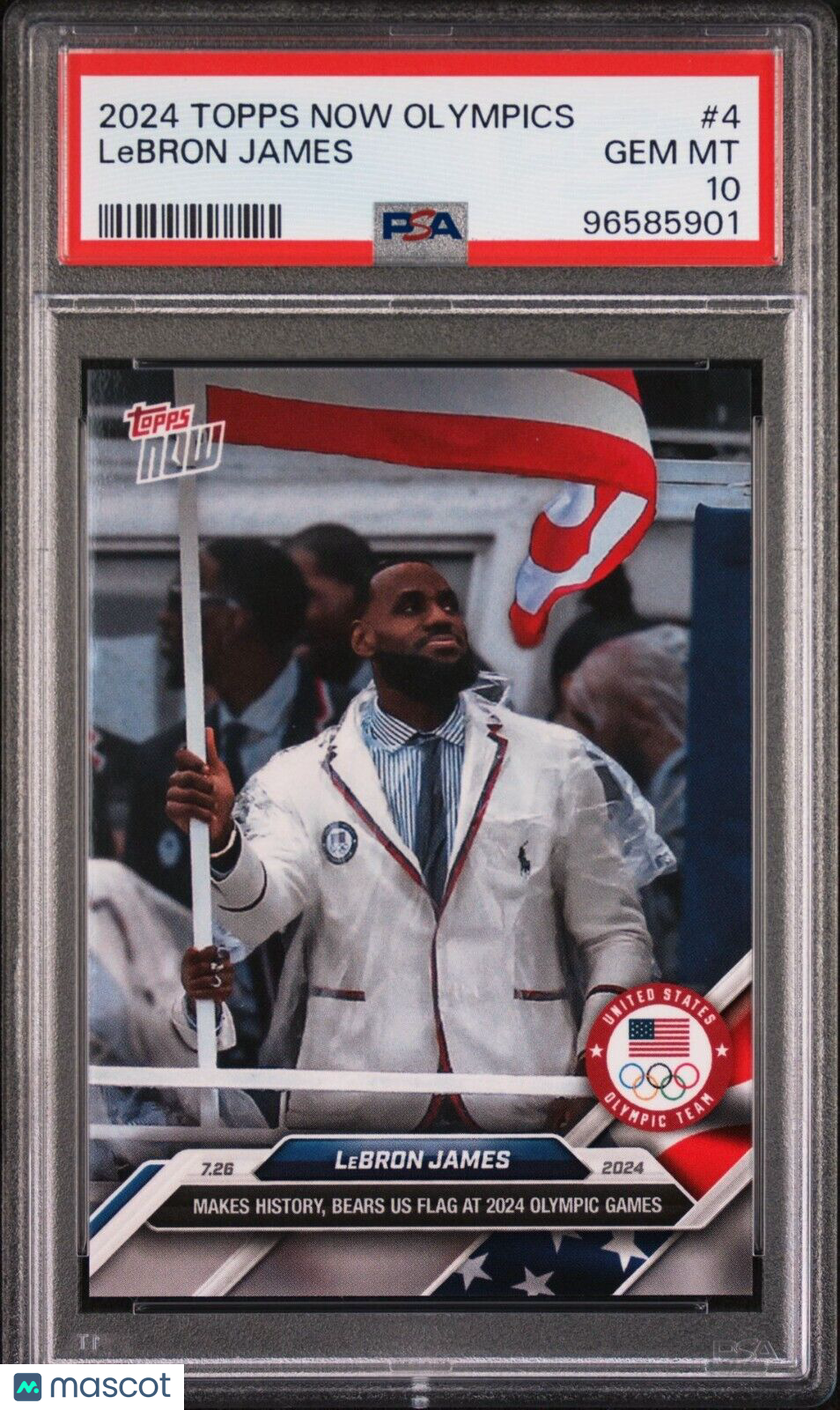 2024 Topps Now Olympic Games #4 Lebron James USA PSA 10 GEM MINT
