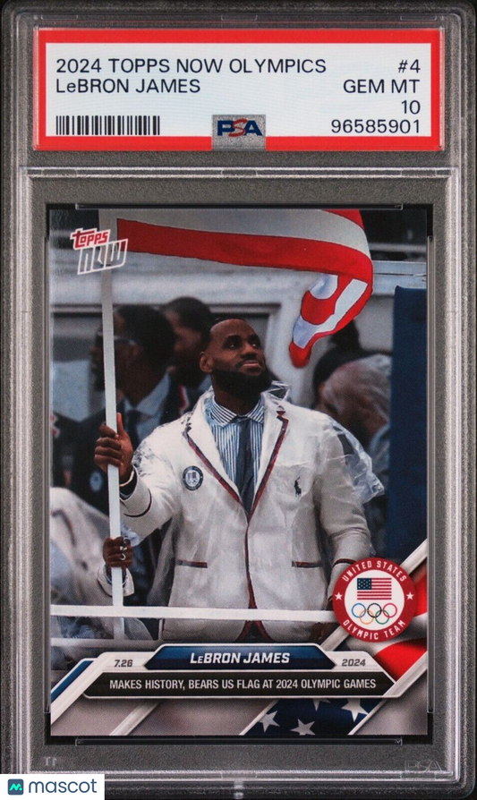 2024 Topps Now Olympic Games #4 Lebron James USA PSA 10 GEM MINT MVP