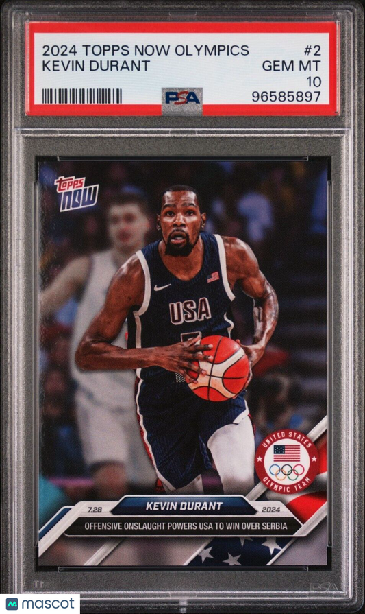 Kevin Durant 2024 Topps Now Olympic Games #2 MVP PSA 10 GEM MINT 96585897