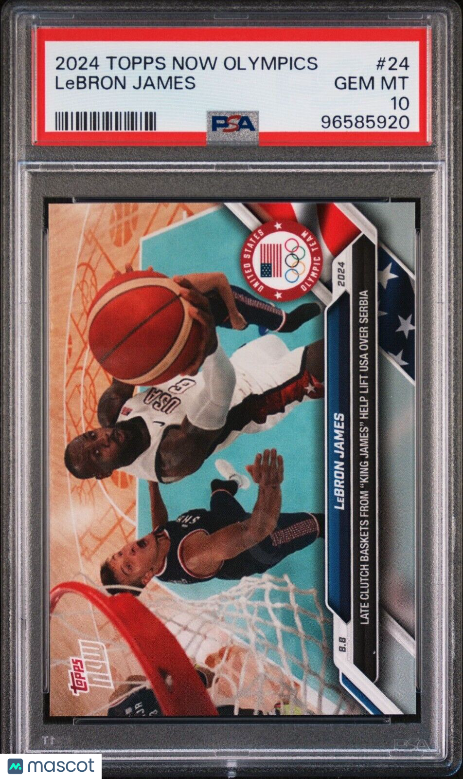 2024 Topps Now Olympic Games #24 LeBron James USA Basketball PSA 10 GEM MINT