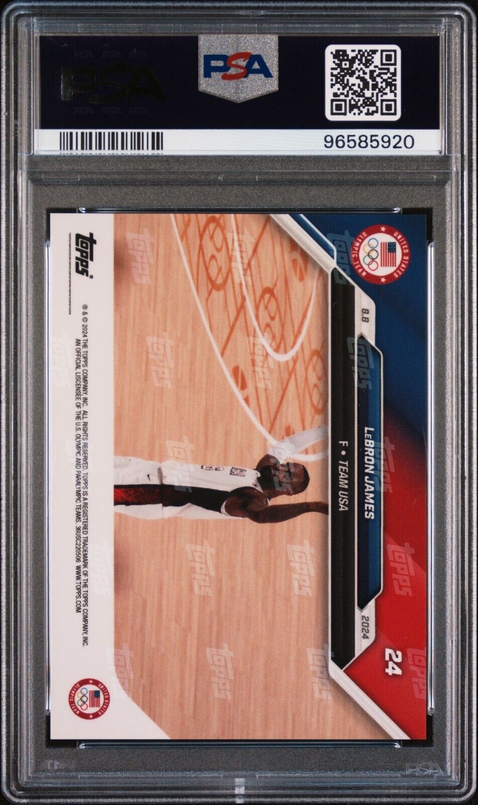 2024 Topps Now Olympic Games #24 LeBron James USA Basketball PSA 10 GEM MINT