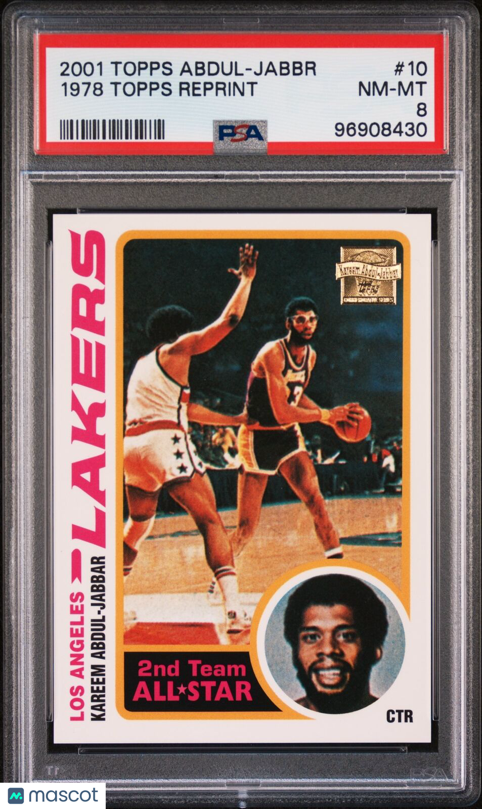 2001-02 Topps #10 Kareem Abdul-Jabbar Commemorative Series PSA 8