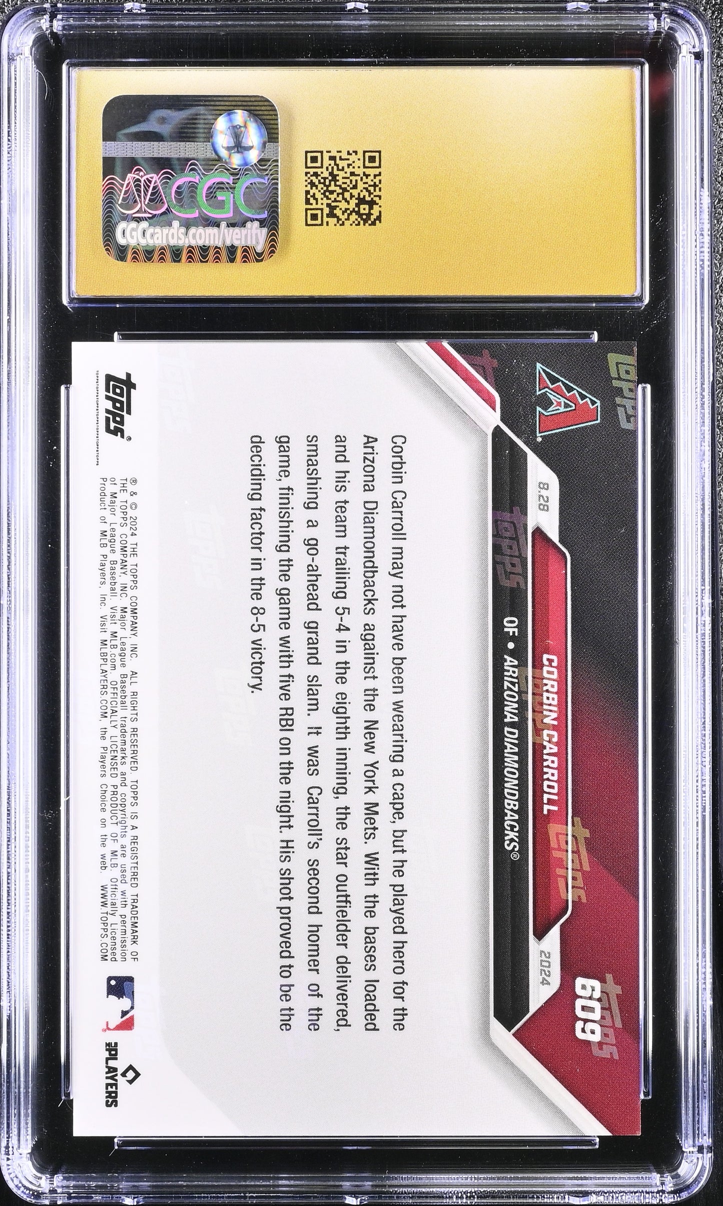2024 Topps Now #609 Corbin Carroll CGC 10