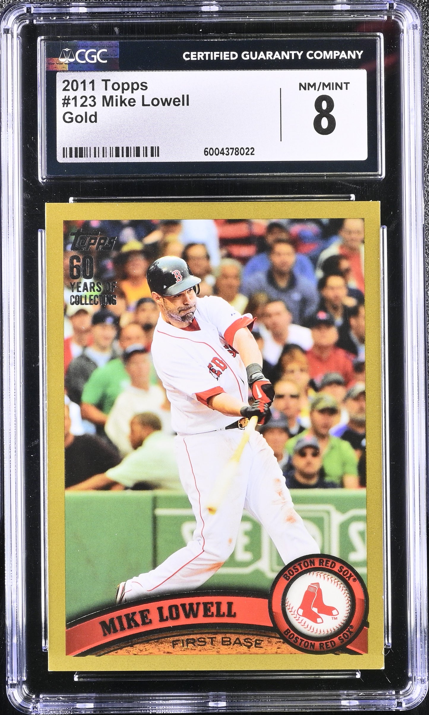 2011 Topps #123 Mike Lowell Gold CGC 8 #/2011