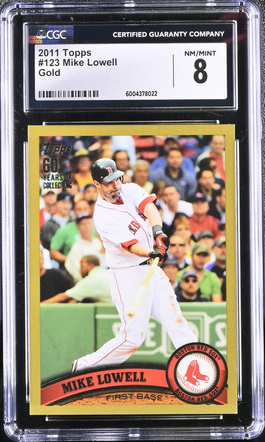 2011 Topps #123 Mike Lowell Gold CGC 8 #/2011