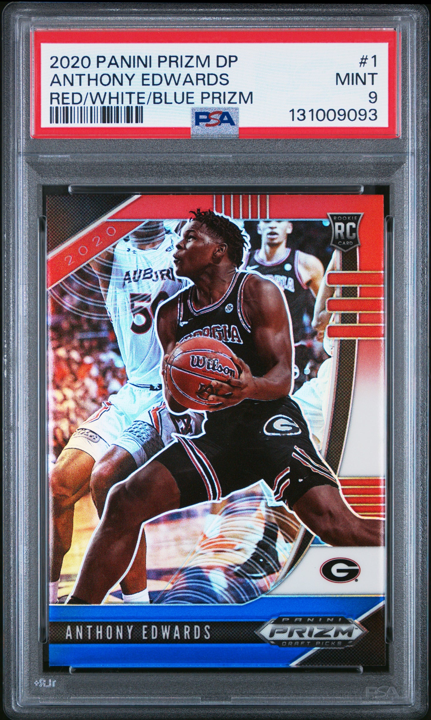 2020 Panini Prizm Draft Picks #1 Anthony Edwards Red White and Blue PSA 9