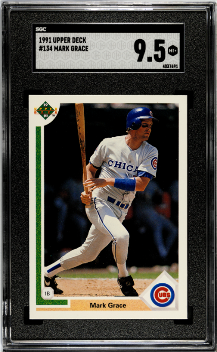 Mark Grace 1991 Upper Deck #134 SGC 9.5 Near Mint or Better