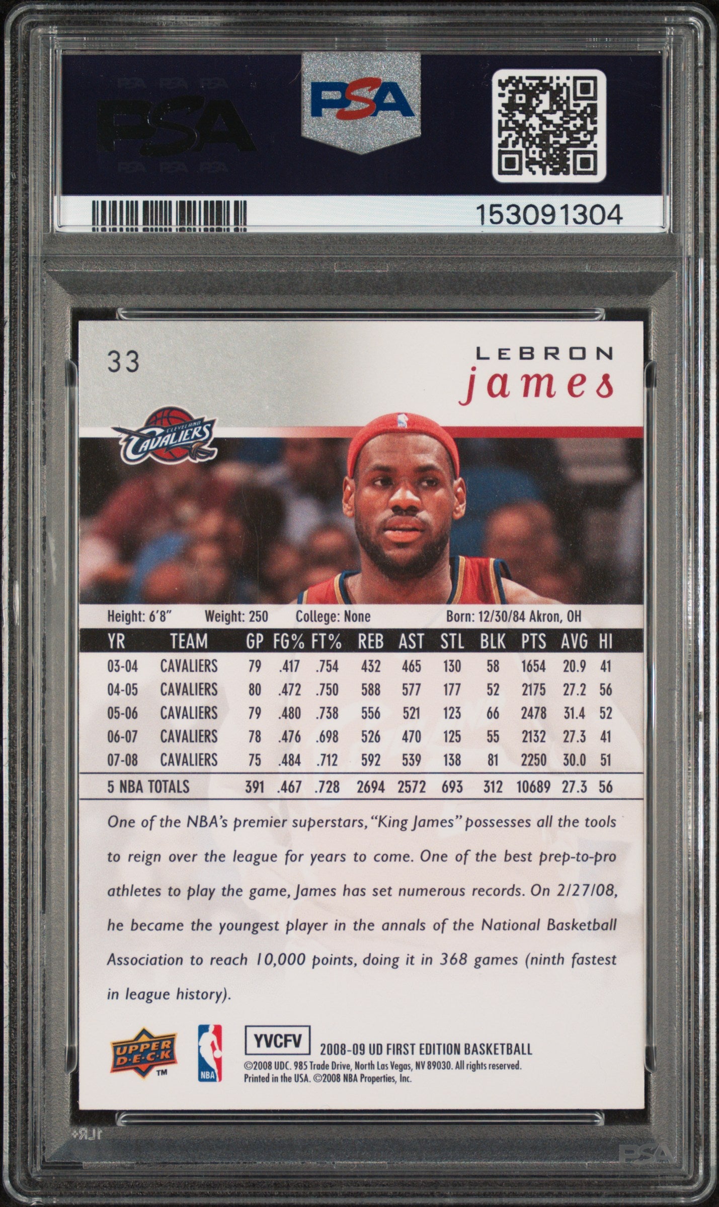 2008-09 Upper Deck First Edition #33 LeBron James PSA 9