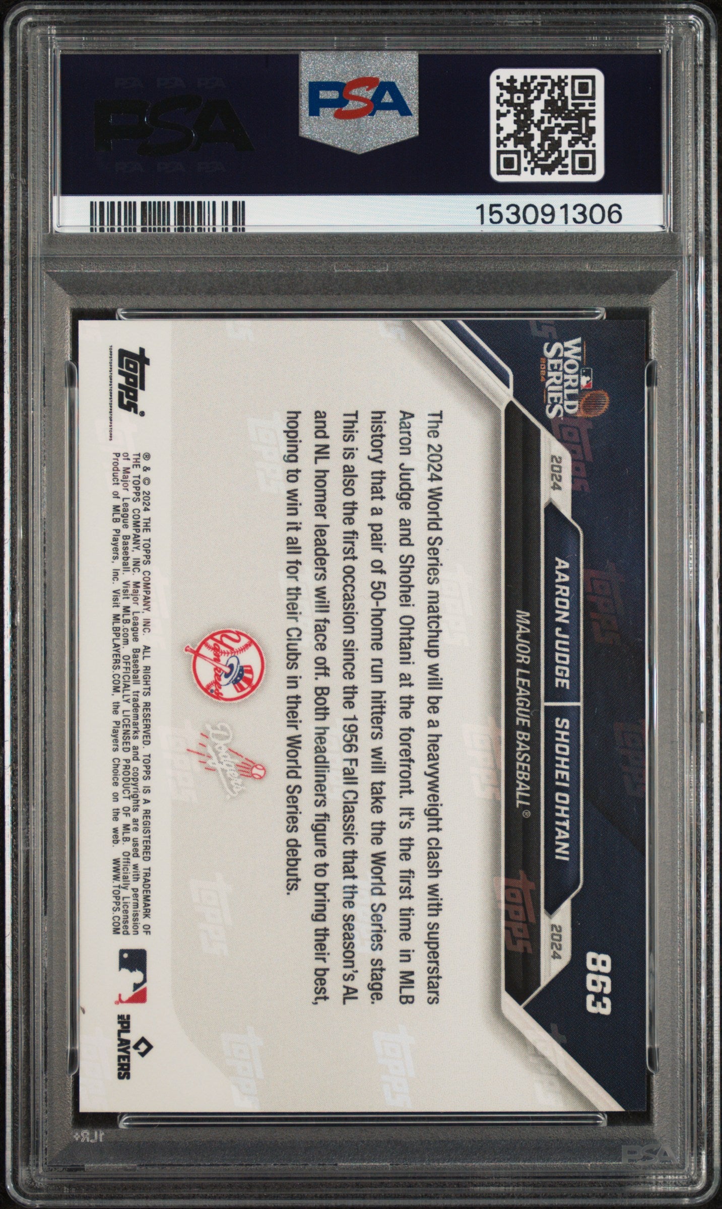 2024 Topps Now #863 Aaron Judge / Shohei Ohtani PSA 10
