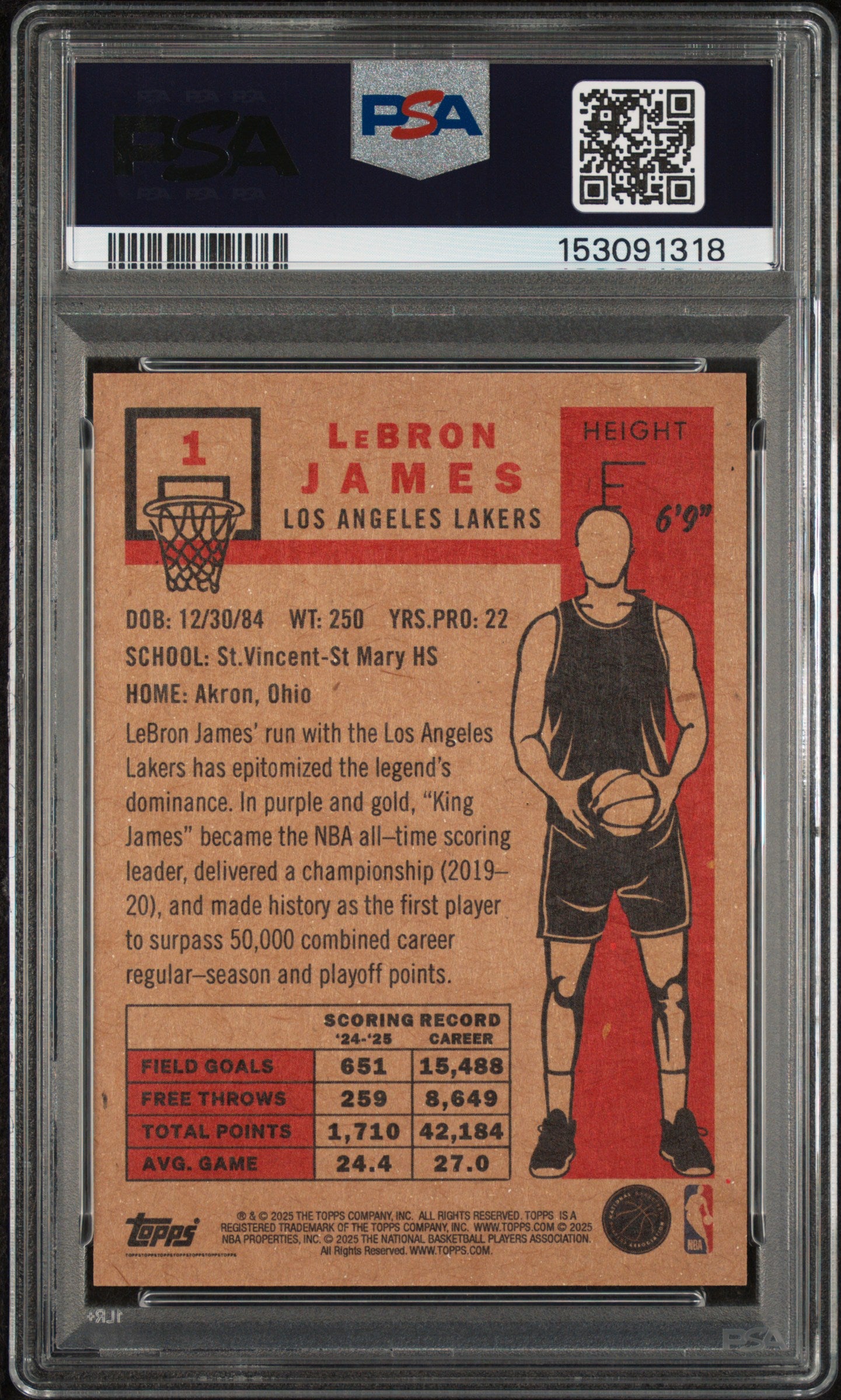2025-26 Topps Living #1 LeBron James PSA 10