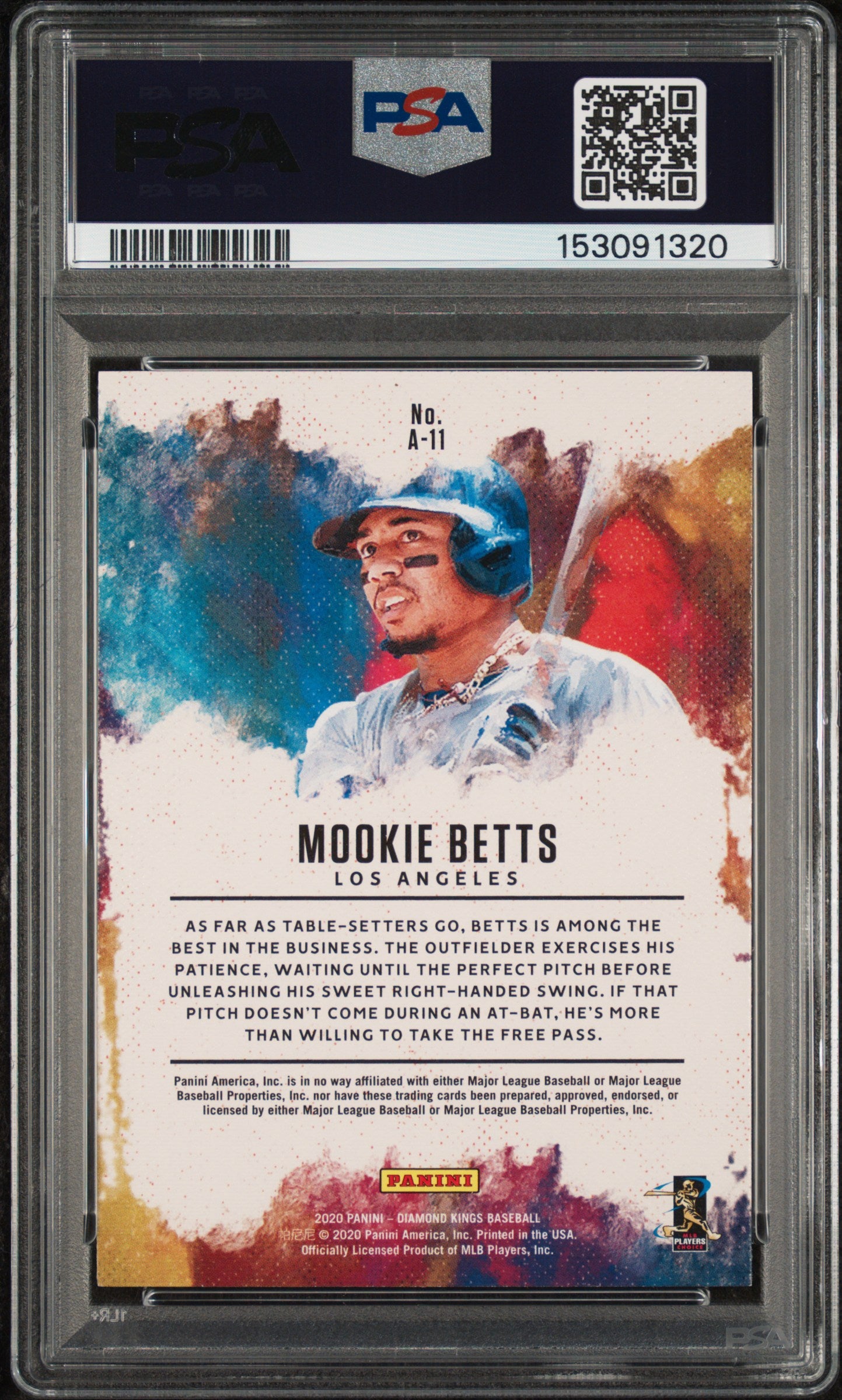2020 Panini Diamond Kings #A-11 Mookie Betts Aficionado PSA 8
