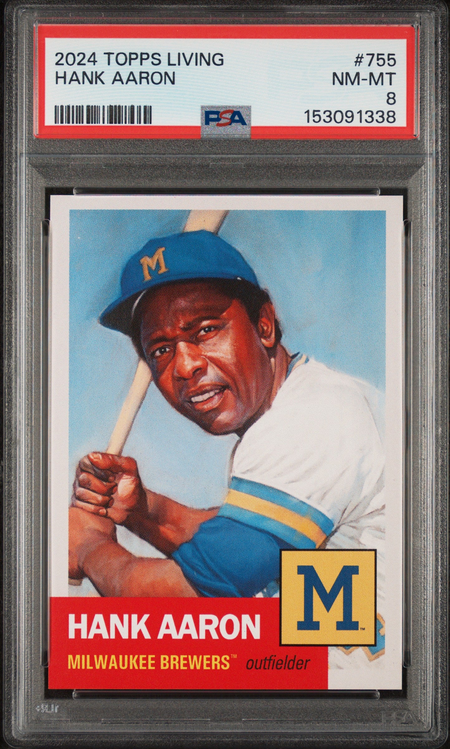 2024 Topps Living #755 Hank Aaron PSA 8
