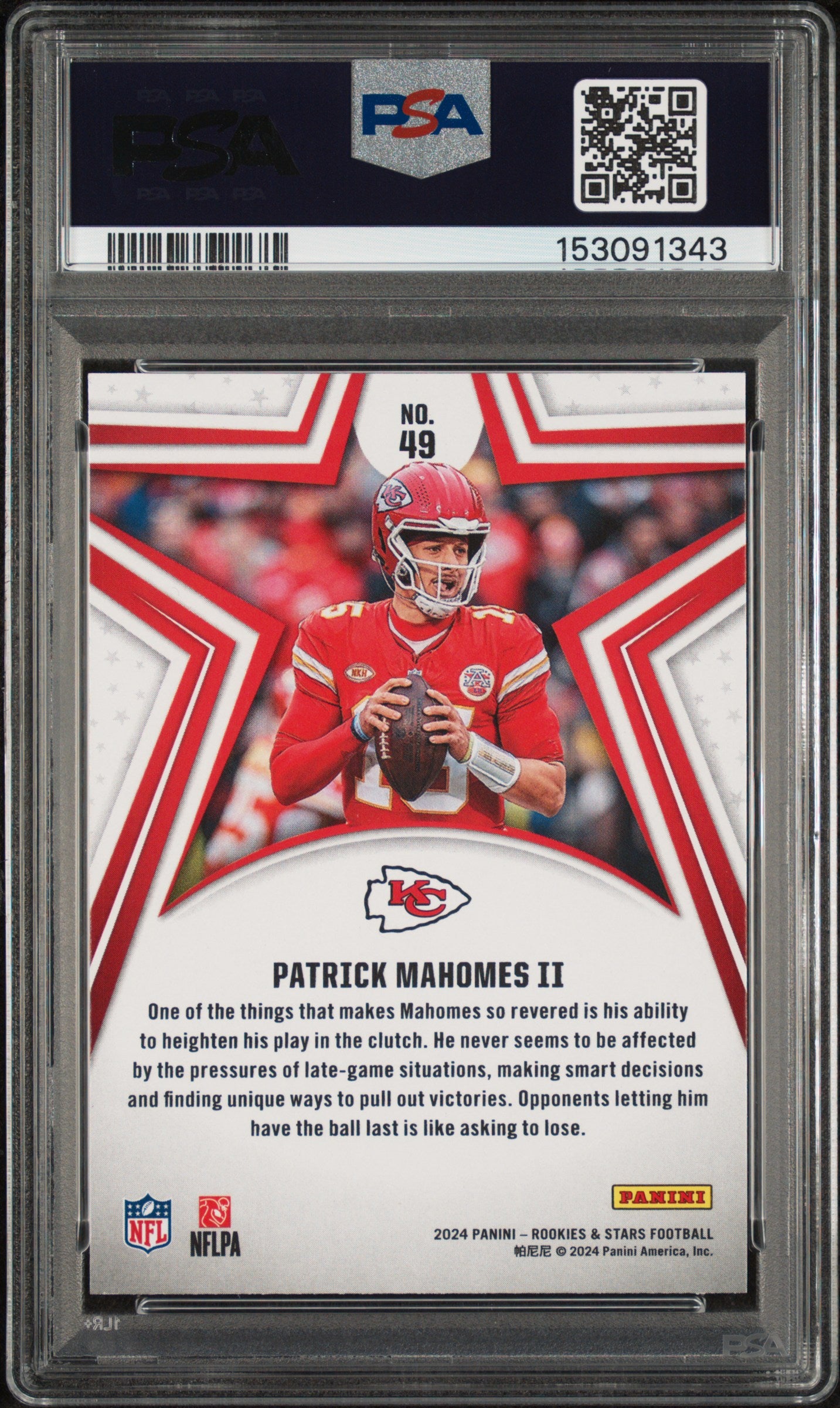 2024 Panini Rookies & Stars #49 Patrick Mahomes II PSA 9
