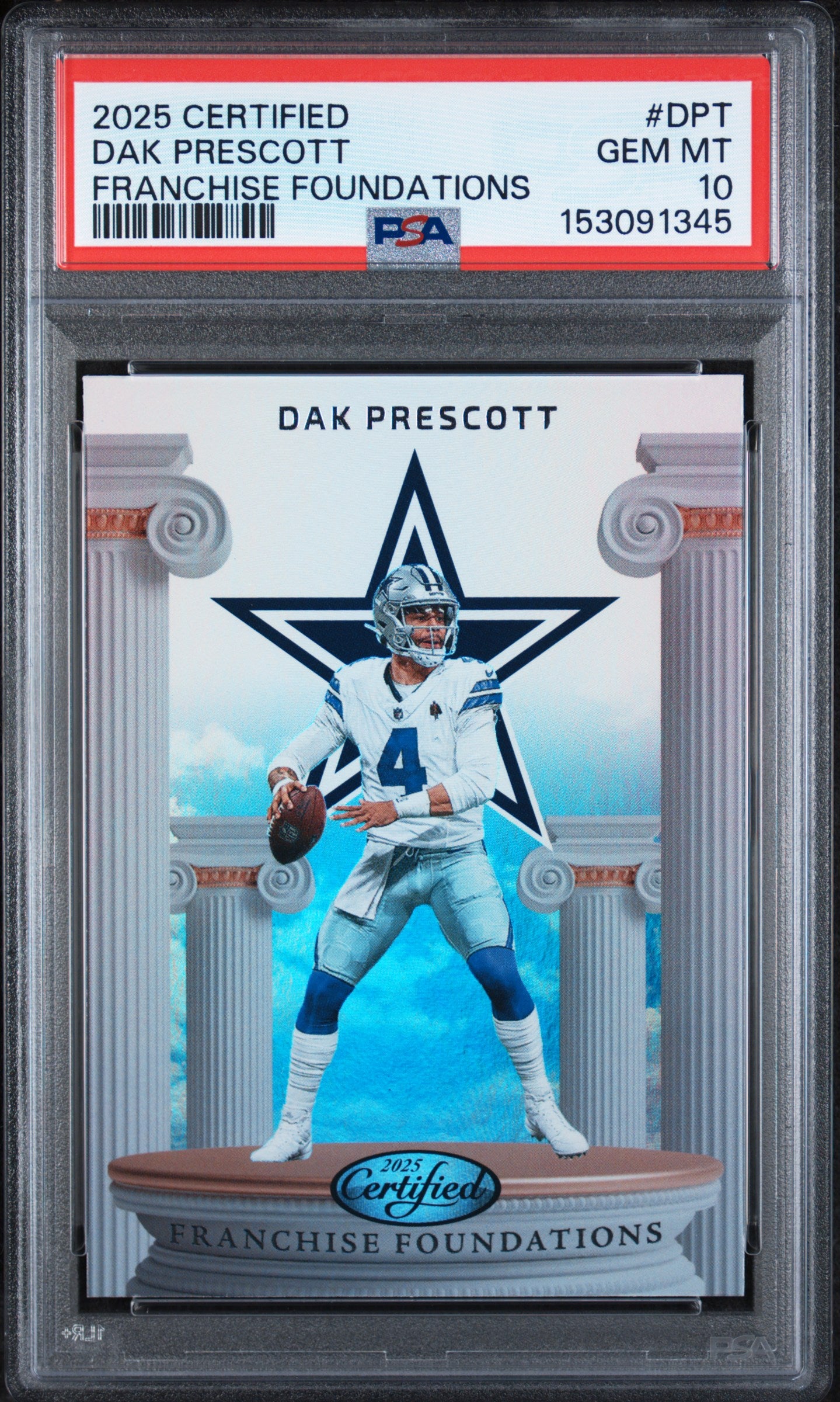 2025 Panini Certified #FFO-DPT Dak Prescott Franchise Foundations PSA 10
