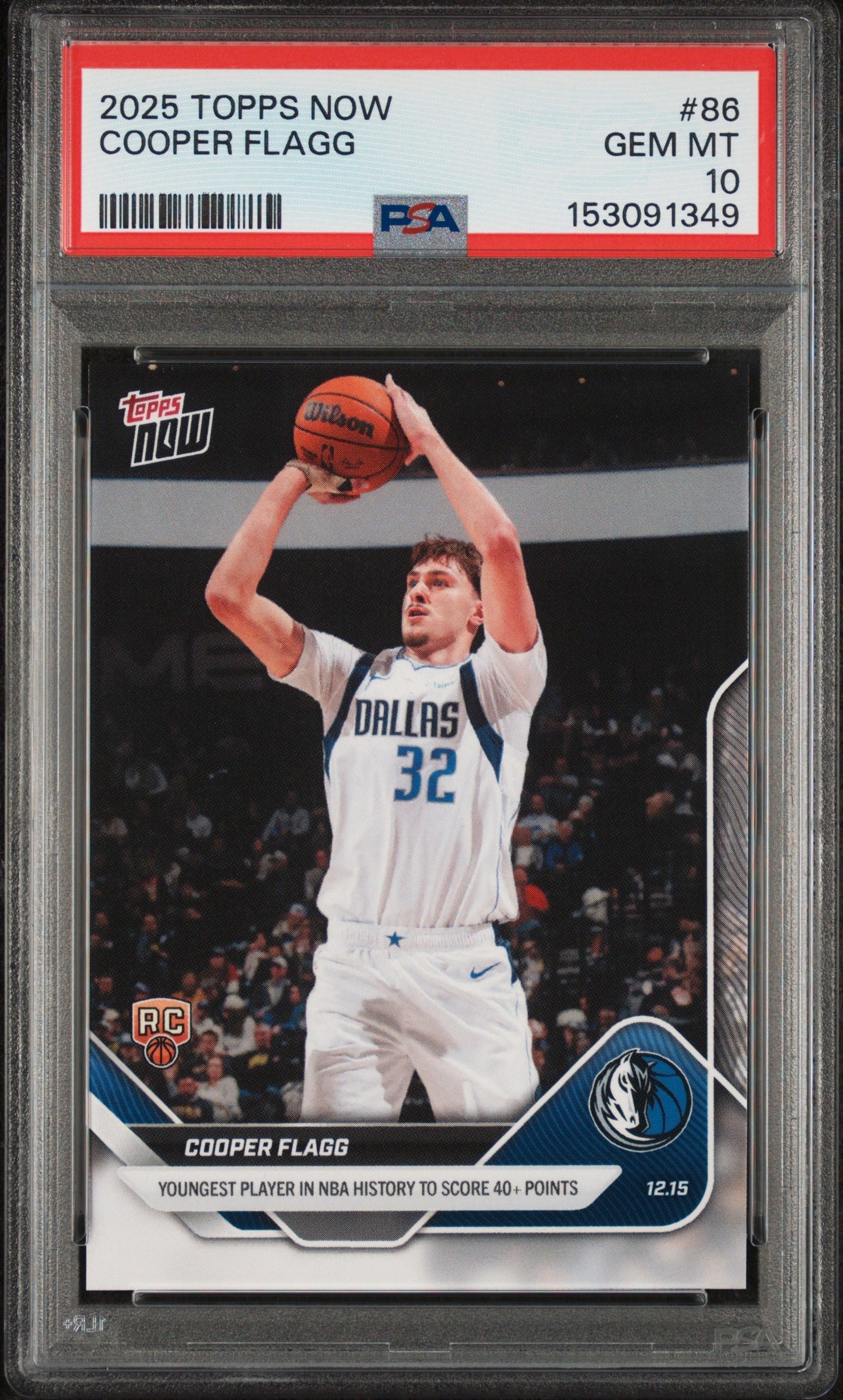 2025-26 Topps Now #86 Cooper Flagg PSA 10