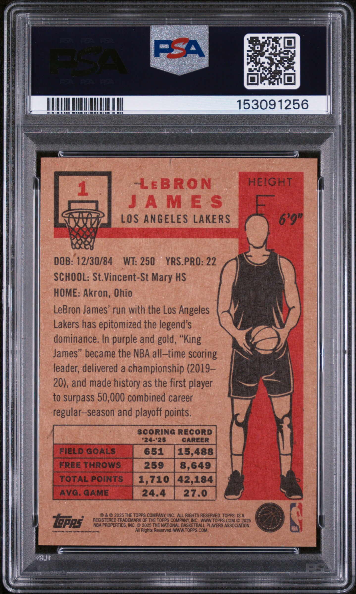 2025-26 Topps Living #1 LeBron James PSA 9