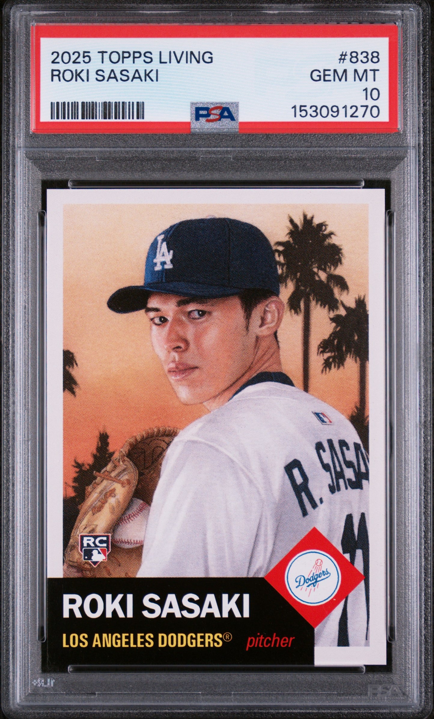 2025 Topps Living #838 Roki Sasaki PSA 10