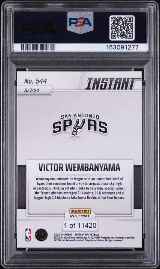 2023-24 Panini Instant NBA #544 Victor Wembanyama PSA 9