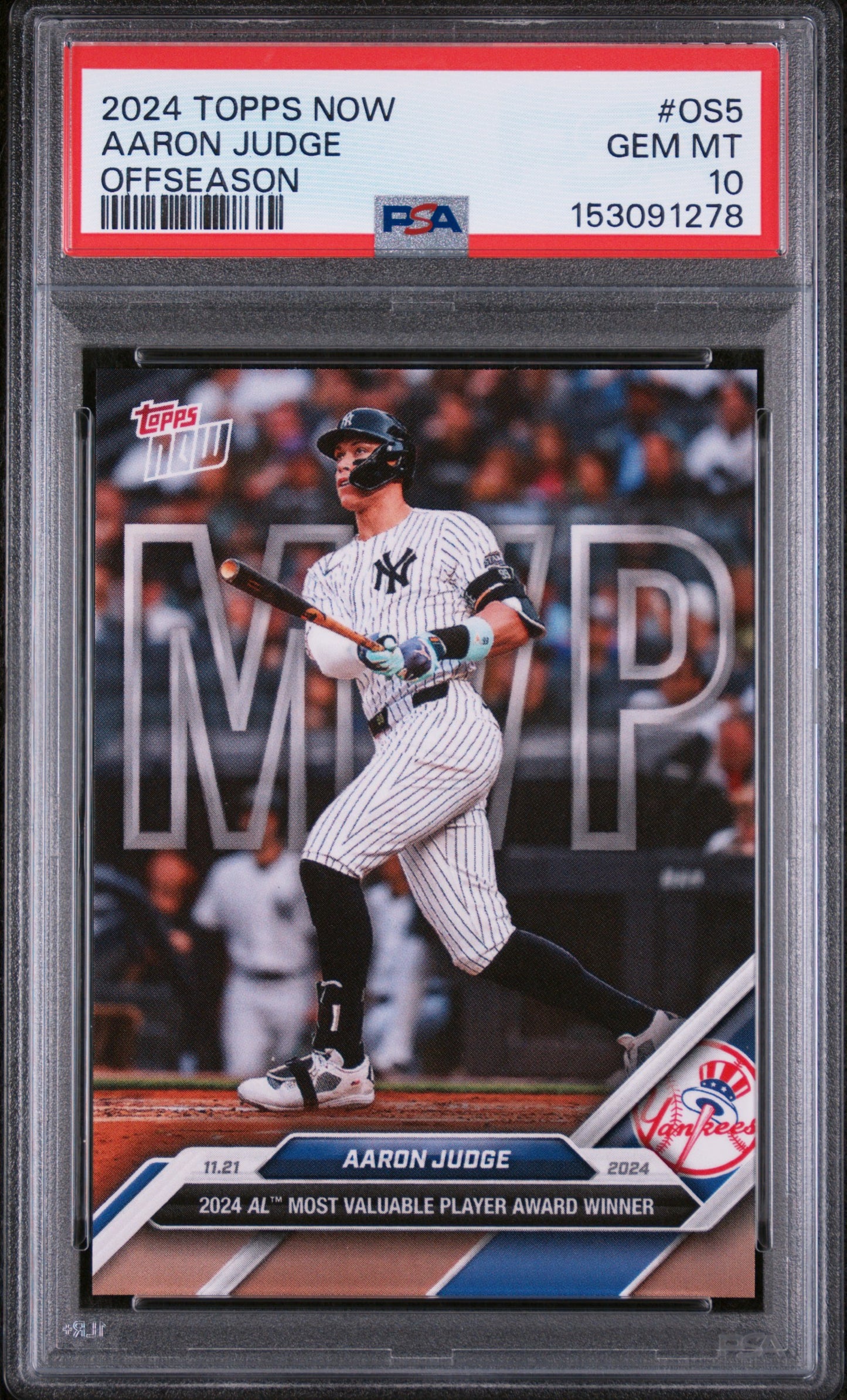 2024-25 Topps Now Off-Season #OS-5 Aaron Judge PSA 10