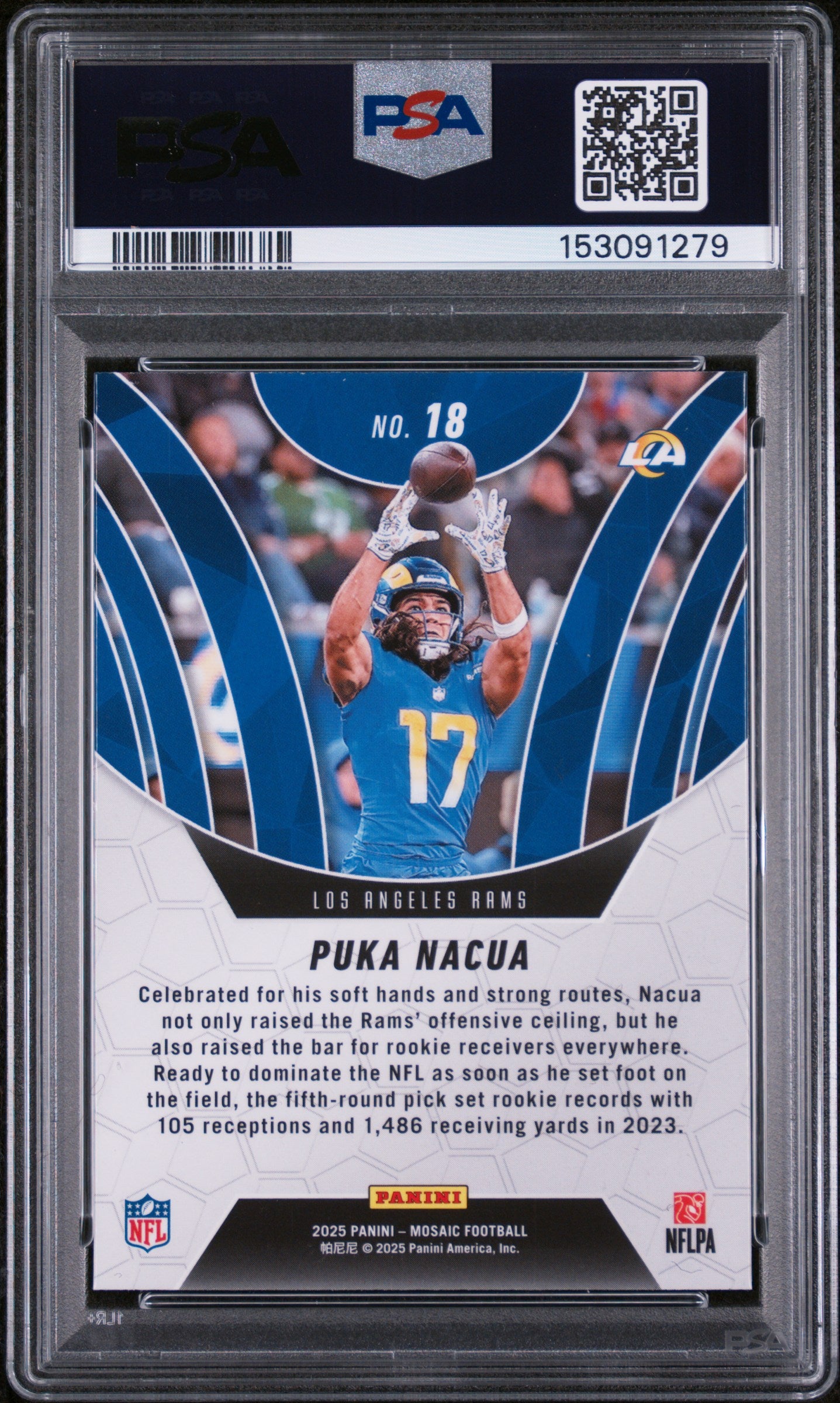 2025 Panini Mosaic #18 Puka Nacua Elevate Mosaic PSA 10