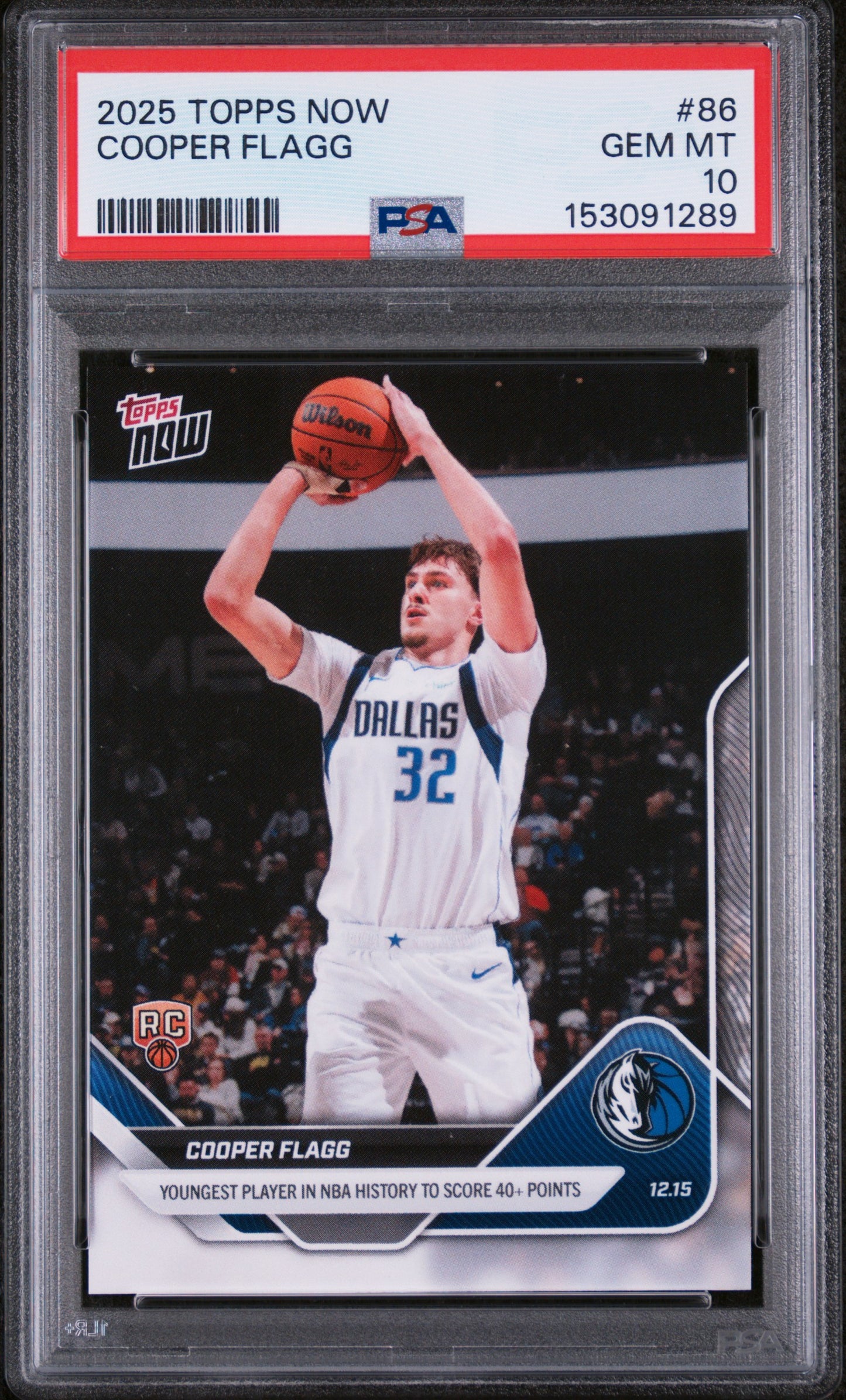 2025-26 Topps Now #86 Cooper Flagg PSA 10