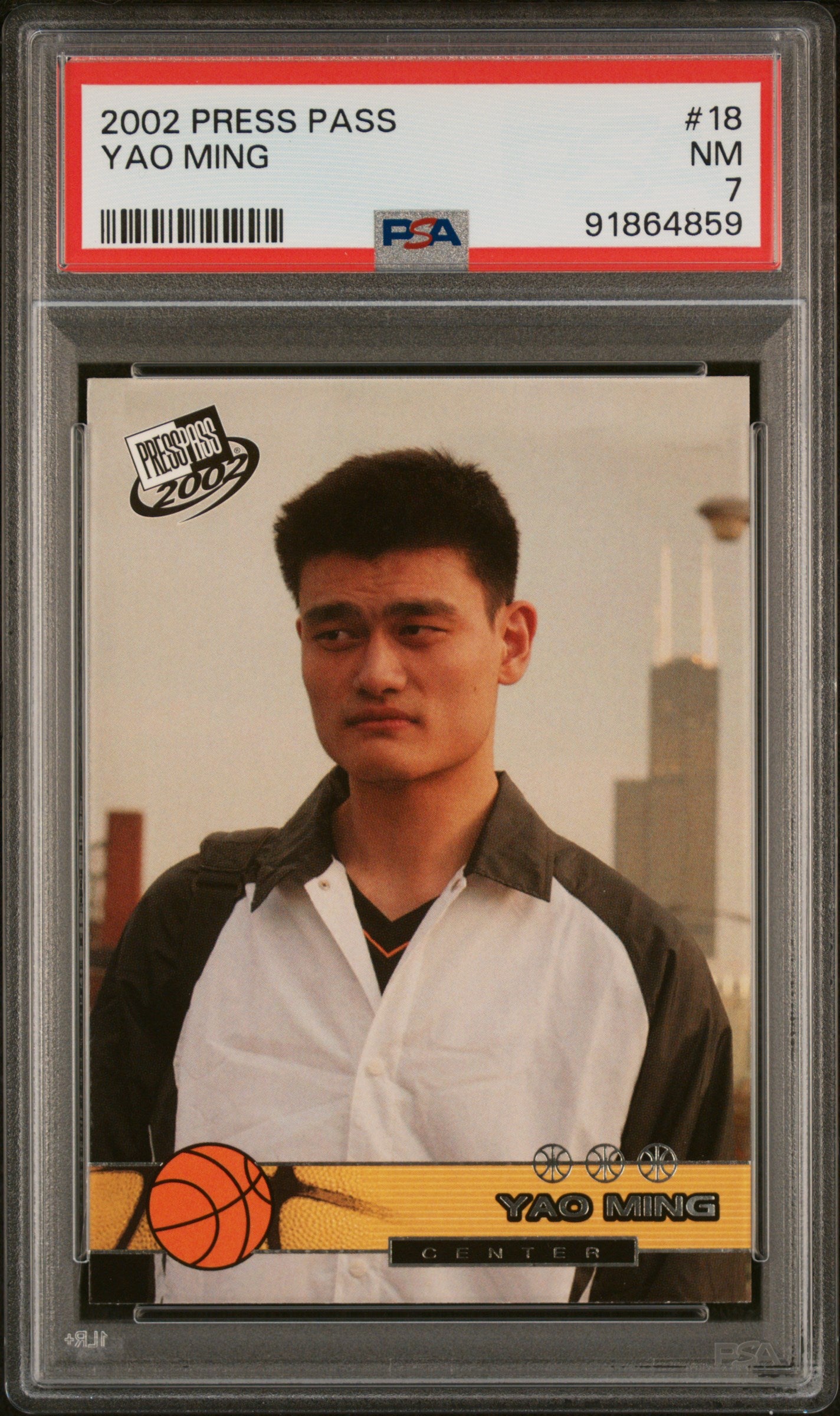 2002 Press Pass #18 Yao Ming PSA 7