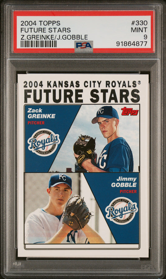 2004 Topps #330 Future Stars Z.Greinke/J.Gobble PSA 9