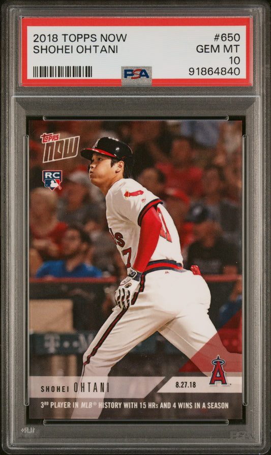 2018 Topps Now #650 Shohei Ohtani PSA 10