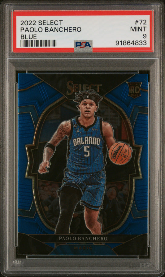 2022-23 Panini Select #72 Paolo Banchero Blue (Retail Base) PSA 9