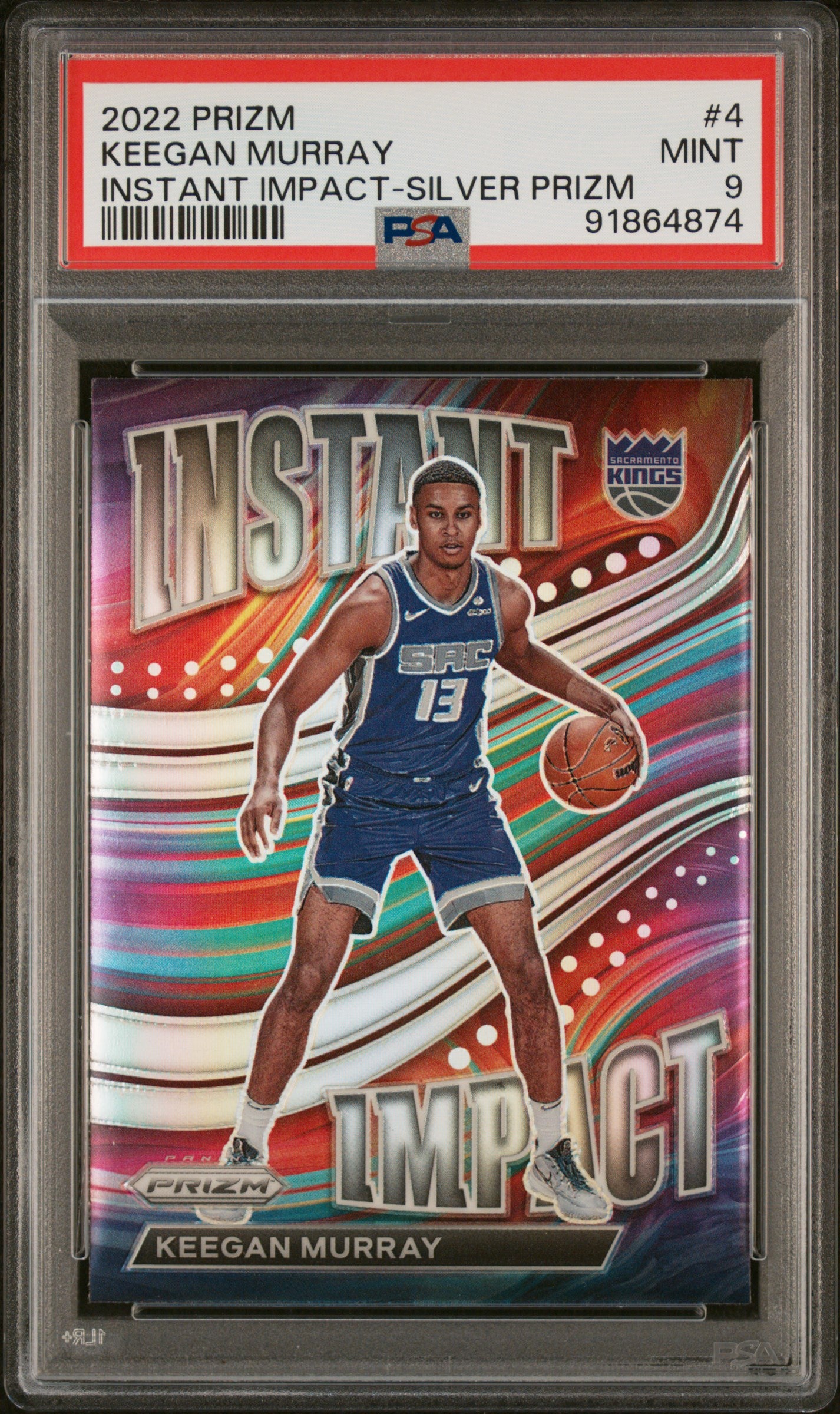 2022-23 Panini Prizm #4 Keegan Murray Instant Impact Prizms Silver PSA 9