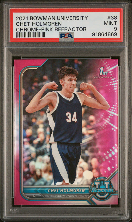 2021-22 Bowman University #38 Chet Holmgren Pink PSA 9